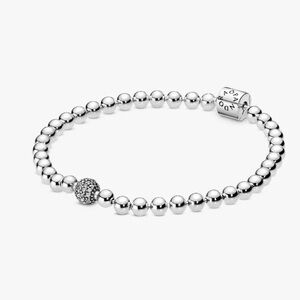 Pandora Sterling Silver Beads & Pavé Bracelet